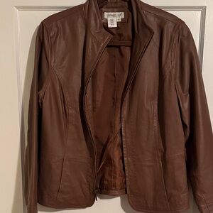 Coldwater Creek Chocolate Leather Jacket